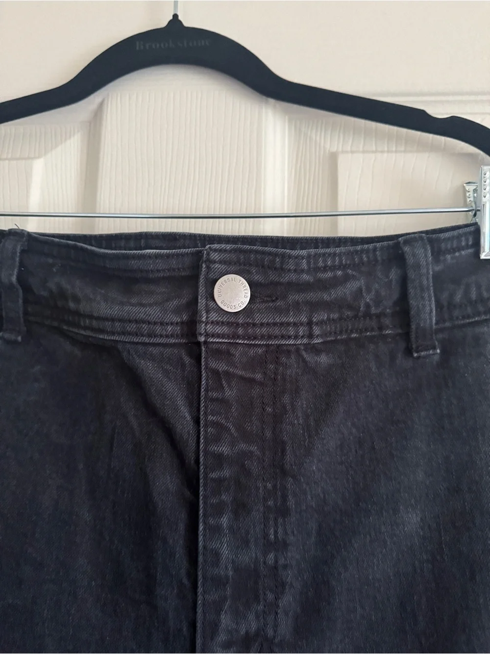 High-Rise Wide Ankle Jeans in Faded Black | Universal Thread, Size 17
